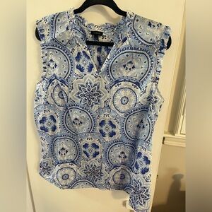 Talbots sleeveless cotton blouse. Size XL